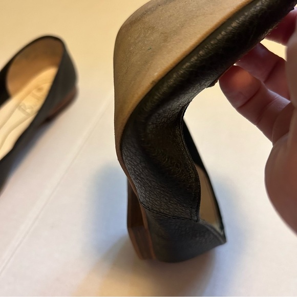 Vintage Buskens Black Leather Studded Geometric Shoes Pointed Toe Small - Picture 8 of 14